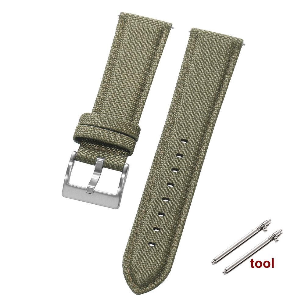 20mm 22mm Nylon Watch Strap Quick Release Black Buckle Watch Bands Durable Weaving Fabric Leather Wristband Belt for Men Women