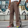 Mens American Hip Hop High Street Loose Paisley Straight Leg Casual Sweatpants