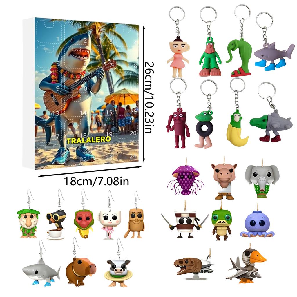 Tung Tung Tung Sahur Shan Hai Jing Blind Box Flacher Anhänger Ohrringe Accessoire Schlüsselanhänger Anhänger