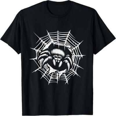 T-Shirt mit Grafikdesign Spinne mit Spinnennetz