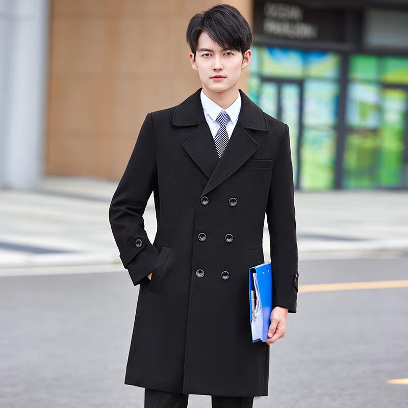 

Treloman Men s Professional Quilted Mid-Length Wool Blend Work Coat M