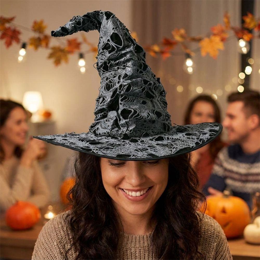 Gothic Halloween Wizard Hat Tall Pointed Cone Top Cosplay Witch Cap Cosplay Events