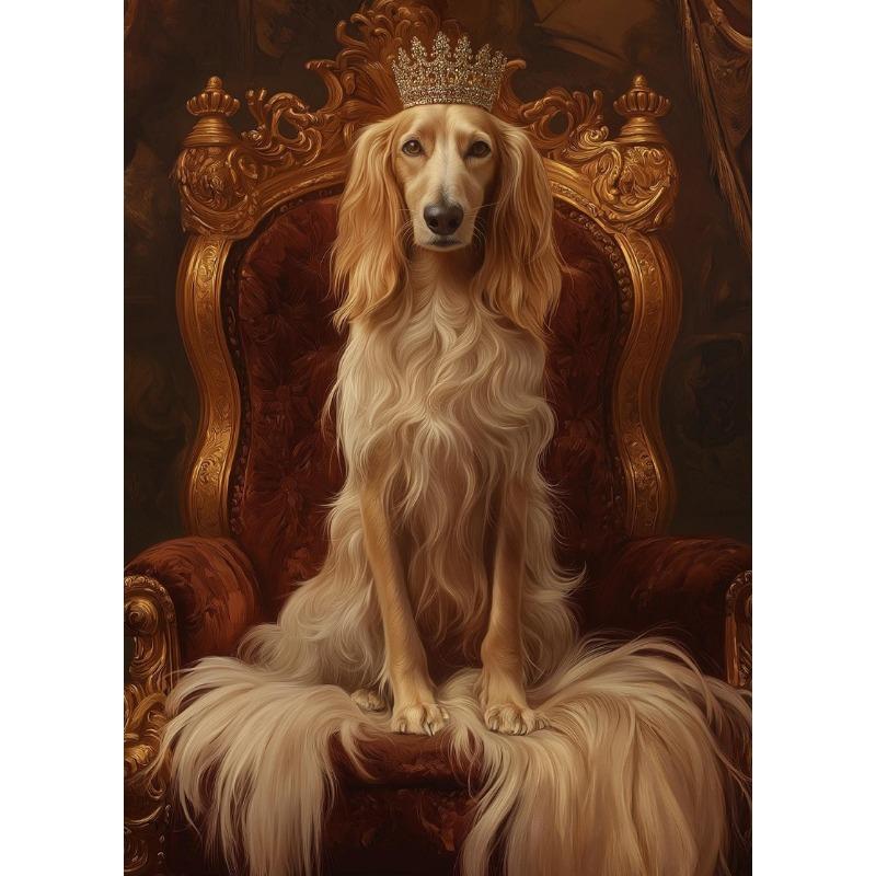 Dog Royal Portrait Alaskan Malamute Basset Hound Bulldog Poster Print Wall Art Pictures Canvas Painting Room Home Decor Gift
