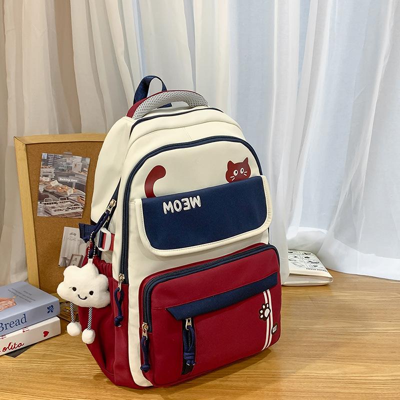 School bag new backpack for men and women, fashionable large capacity backpack, campus style, versatile for junior high, high school, and primary