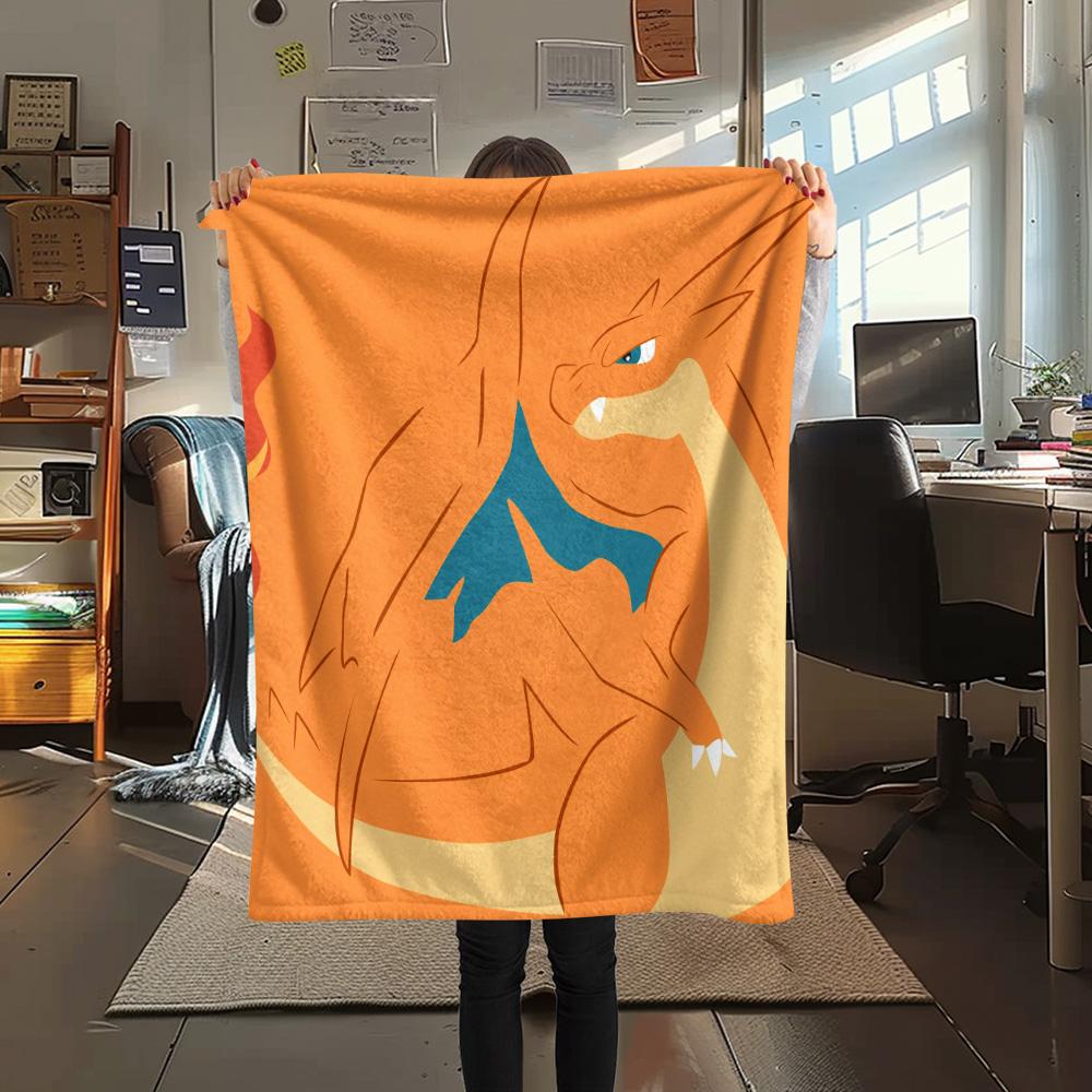 Hand-drawn Blaziken  Print Flannel Blanket, High quality Comfortable for All Seasons, Home Decor, Warmth and Comfort