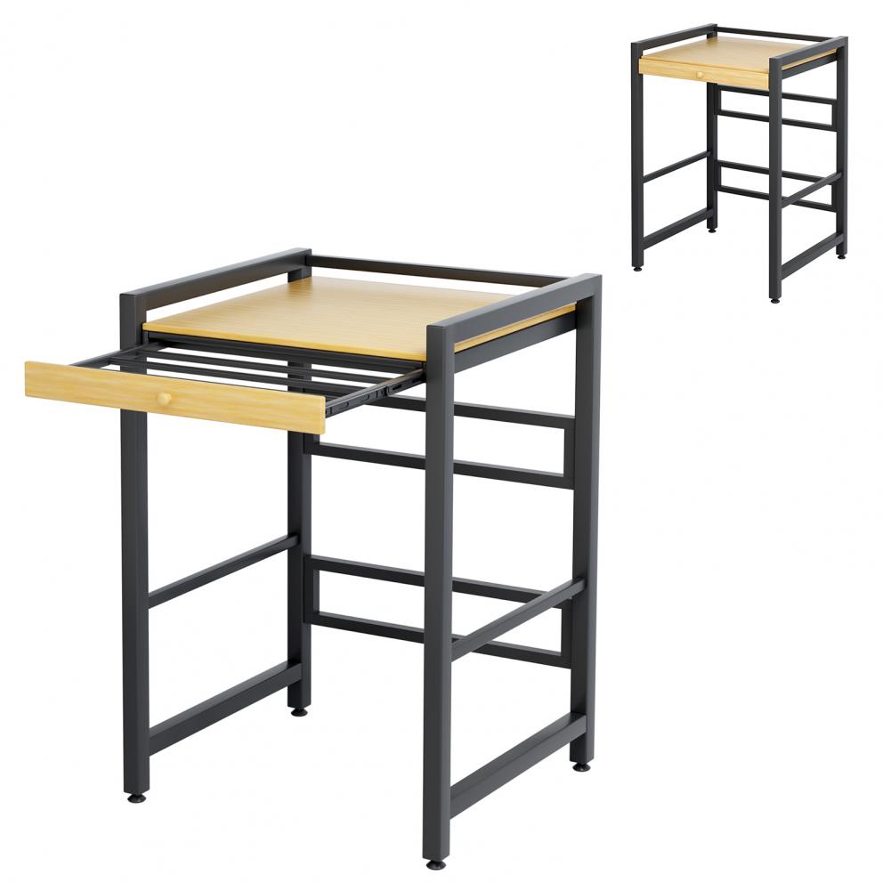 Prostorově úsporný úložný regál nad pračku, víceúčelový regál s pracovní deskou pro organizaci prádelny, organizér na pračku