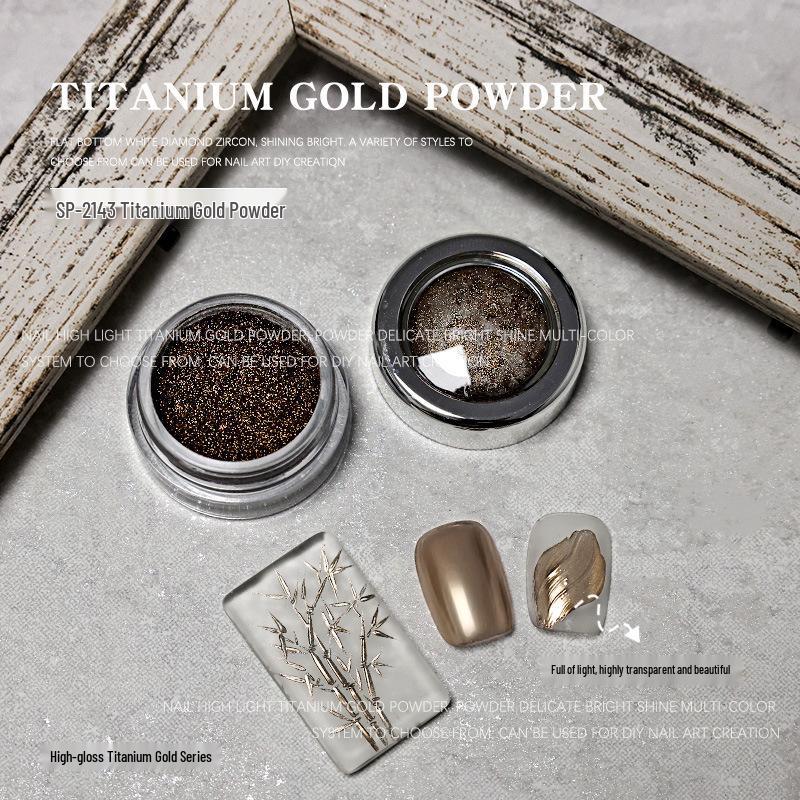Titanium Magic Mirror Nail Powder In Rose Gold & Silver - High-Gloss Electroplated Glitter