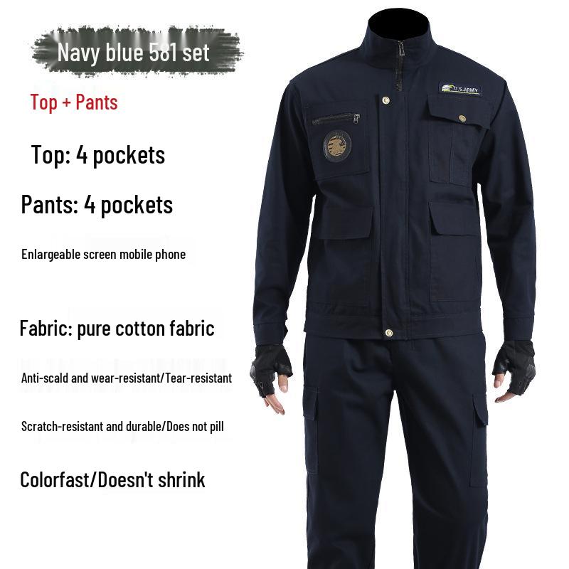 Robuste Arbeitskleidung für Herren: Frühjahrs-/Herbst-Hitzeschutz-Anzug, verschleißfest, für Autoreparatur, Elektroschweißen und Bauwesen.