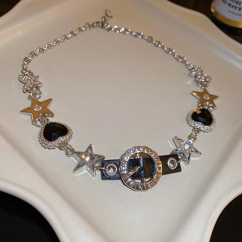 Vintage Stern Herz Halskette Für Frauen Mode Strass Choker Halskette Y2K Schlüsselbein Kette Accessoires Geschenk