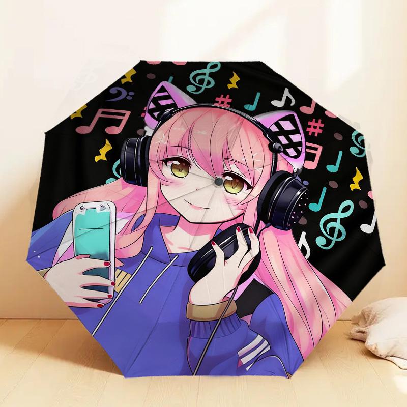 

1 шт. Зонт с рисунком нот, Автоматическое открытие и закрытие, Качественный дорожный зонт, c1128028