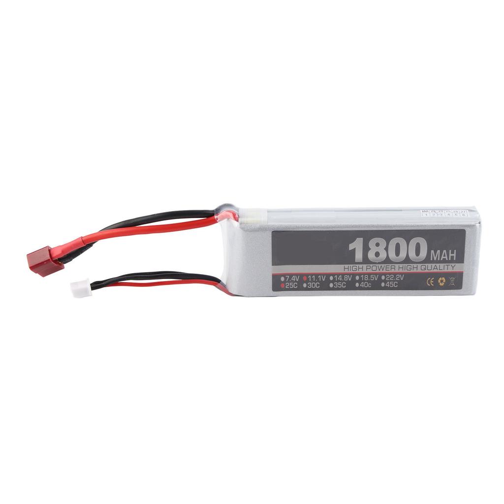 LiPo Battery Pack 11.1V 3S 1800mAh 25C Rechargeable LiPo Battery for RC Car Airplane Aircraft