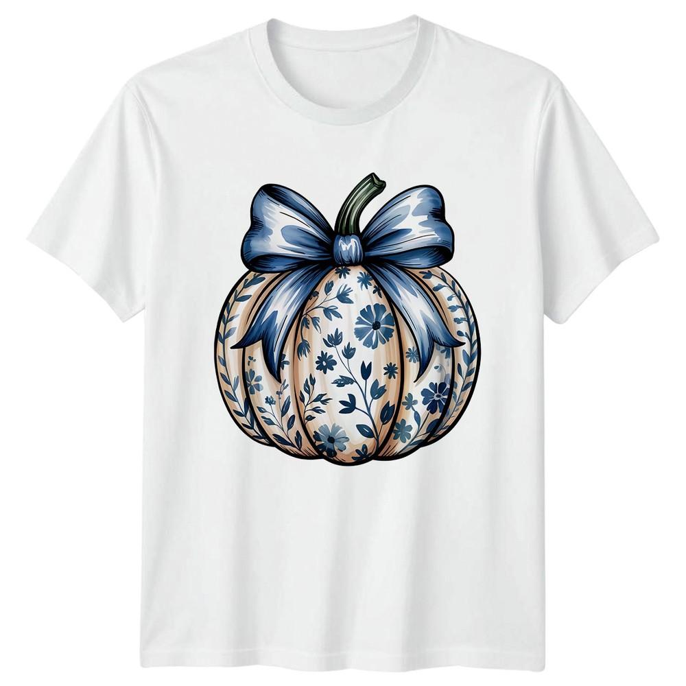 Floral Decorative Pumpkin Autumn Unisexs TShirt Unisexs Graphic Tee Seasonal S