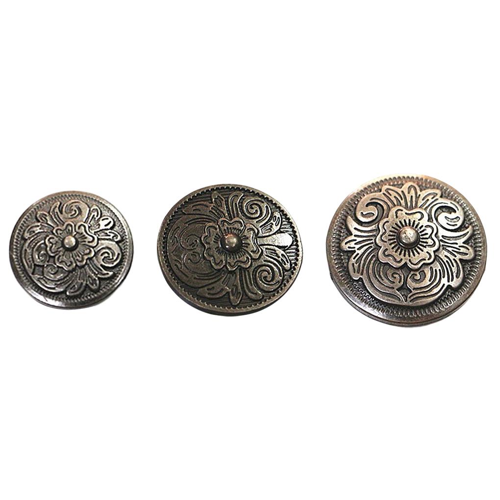 Simple Design Clothes Round Metal Button Handbag Leather Jacket Vintage Style Buttons DIY Crafting Handmade Handicraft