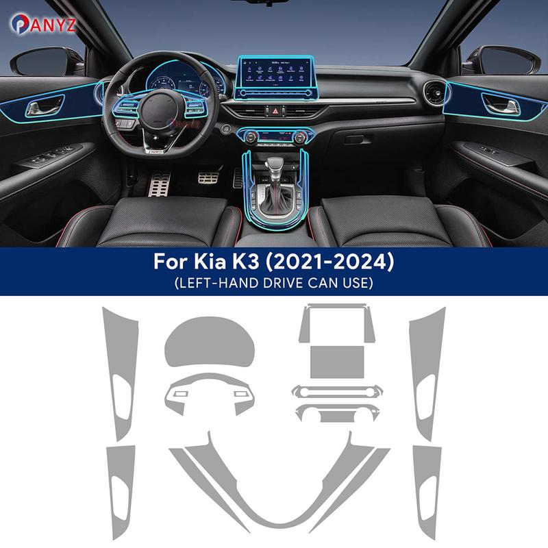 For Kia K3 -2024 TPU Car Navigation Screen Film Gearbox Protective Sticker Anti-scratch Repair Interior Accessories