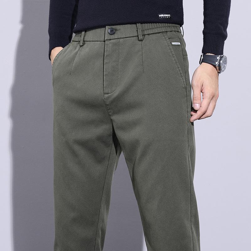 

2026 Spring And Autumn New Tencel Casual Pants For Men, Straight Leg Slim Fit Elastic Work Pants, Autumn And Winter Men S Pants 28 армия зеленый