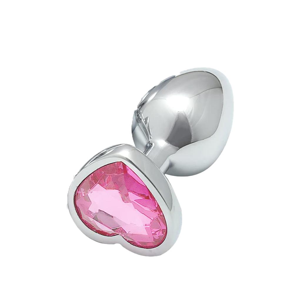 Pink Anal Plug For Women Stainless Steel Smooth Heart Crystal Butt Plug Stimulator Anal Sex Toys For Men Anus Prostate Dildo