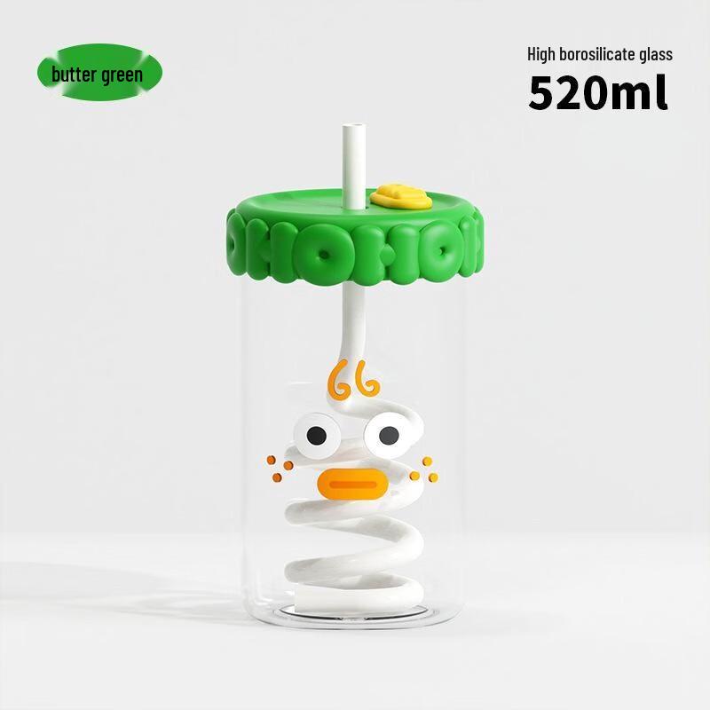 Zhiyue Creative Borosilicate Glass Cup with Straw