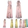 Elegant Plus Size Womens Floral Sleeveless Belted Maxi Long Dress For Summer Parties
