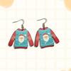 Fashion Personality Cartoon Cute Versatile Sweater Santa Head Earrings Earrings for Ladies Celebration