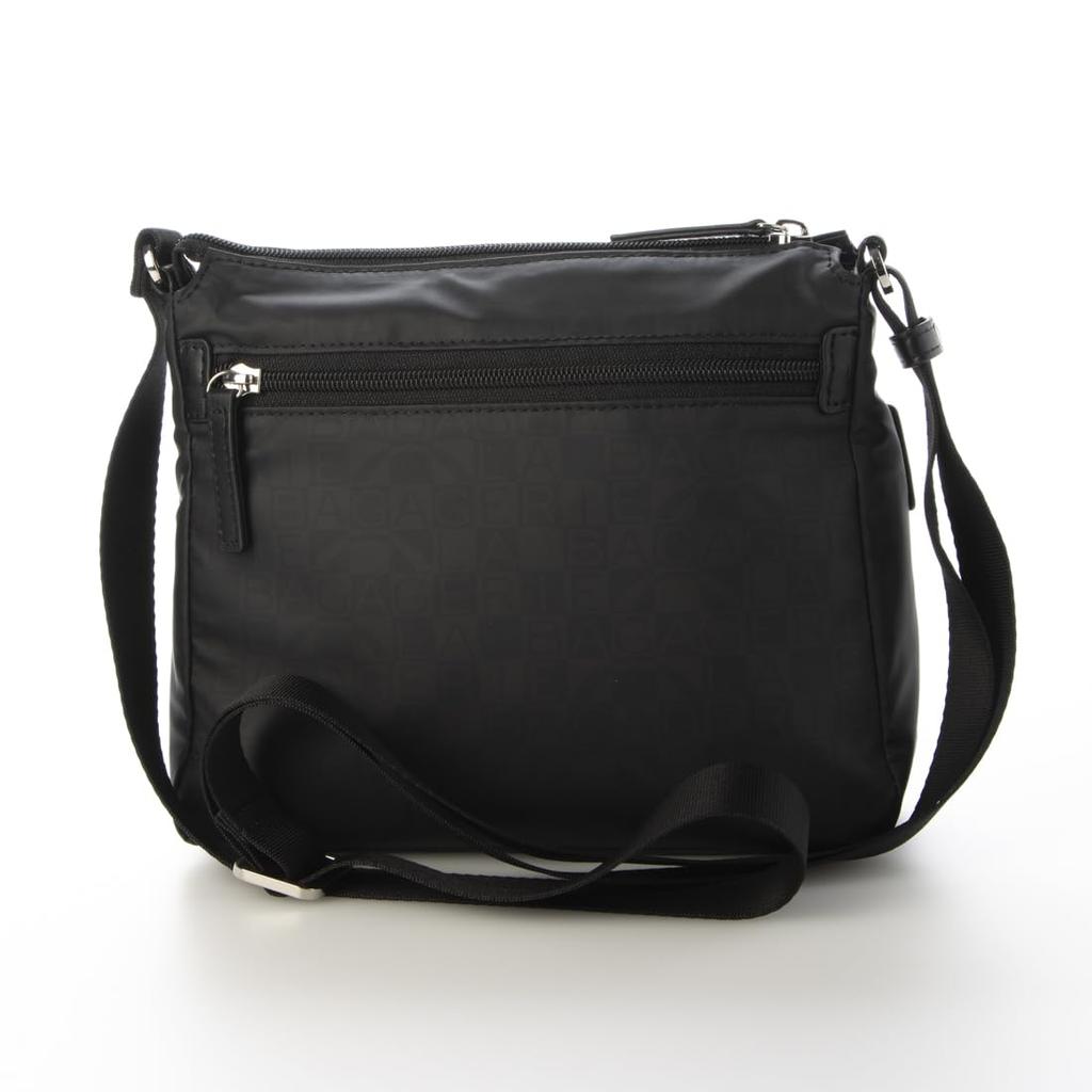 Labagagerie Monogram Square Nylon Shoulder Bag, SS Size, B004604, Black (10)