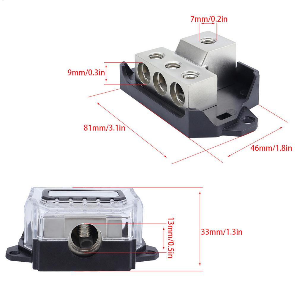 Distribution Block Car Audio 12V Distribution Connecting Blocks With Wrench Stereo Amplifier Battery Terminals & Ends Ground