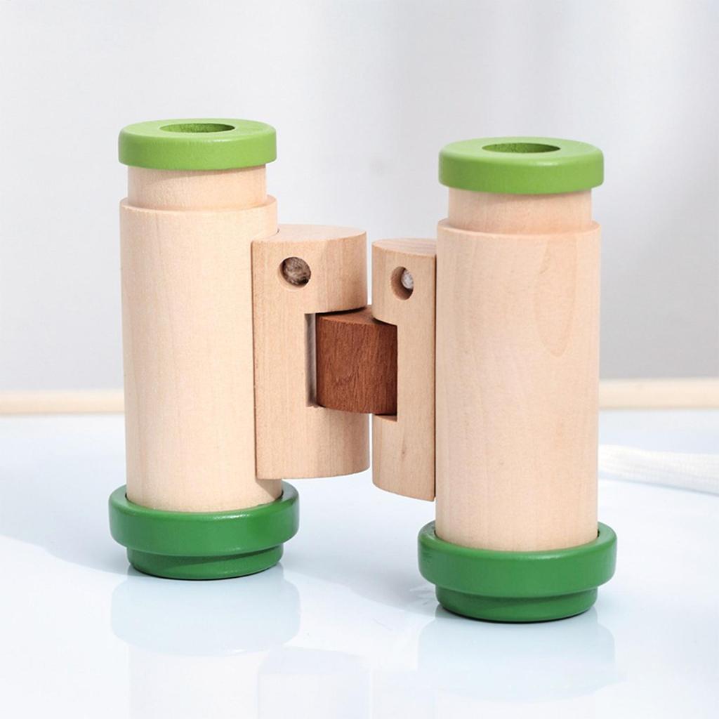 Toddler Telescope Wooden Adjustable Portable Binoculars Kids Camping Toys For Birthday Sports Camping Outside Play Easter