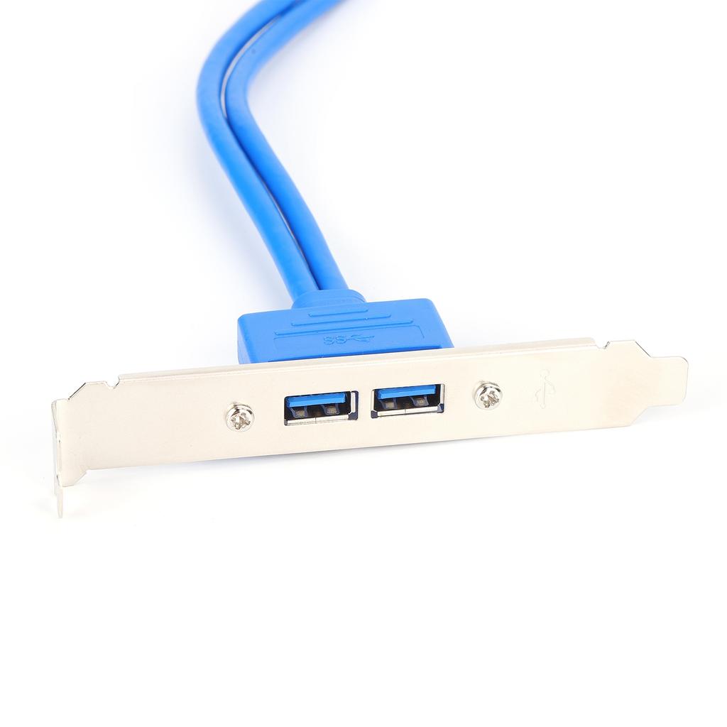 Double USB Baffle Cable Motherboard 19 Pin to Dual Port A Female Extension Rear Panel Bracket