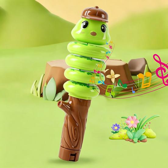 Swing Snake Whistle Toy Stress Relief Swinging Cartoon Snake Stick with Whistle Toddlers Boys Girls Interactive Educational Animal Toy