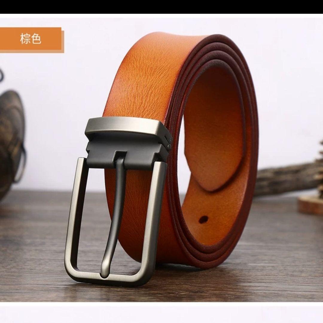 

Ремень мужской из натуральной кожи в стиле ретро, повседневный ремень из коровьей кожи 130cm