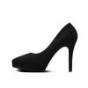 Fashion 2025 NEW Fashion Flock Platform Women Pumps Pointed Toe Sexy Party Shoes Spring Shallow Super High Heels Office Lady Dress Shoes
