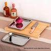Thick Bamboo Cutting Board with Stainless Steel Tray for Home Use
