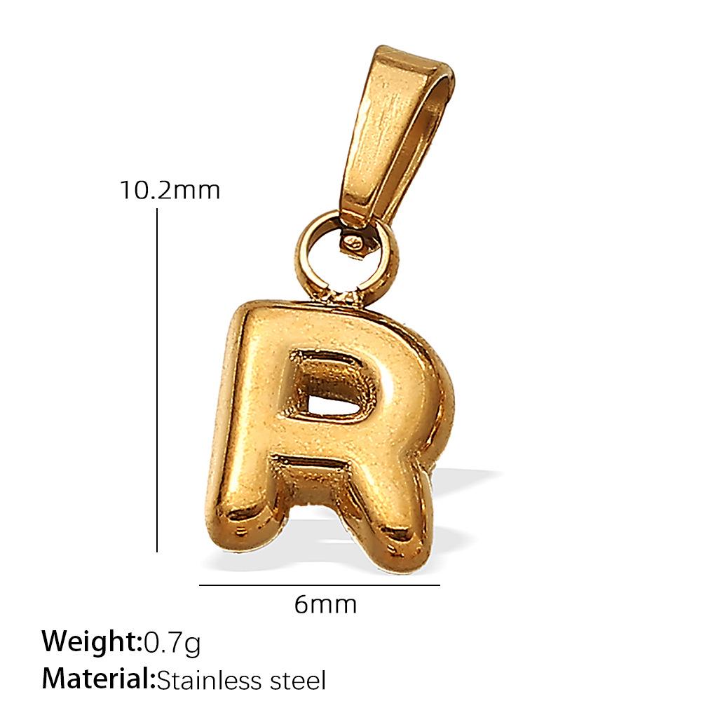 18K Gold Plated Bubble Letter Pendants - 26 English Letters