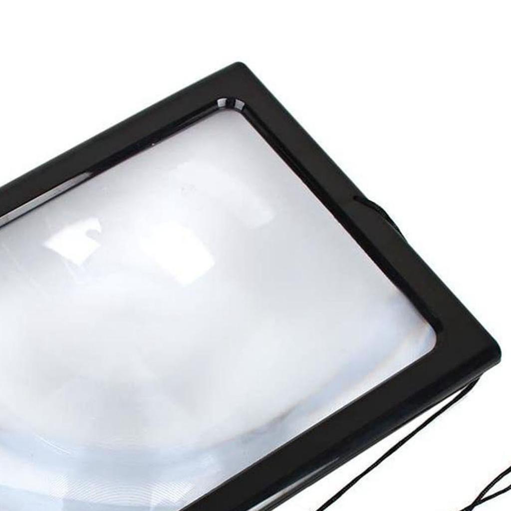 Leselupe 3x Faltbar Freihändig Große Seite Lupe mit 4 LED-Leuchten