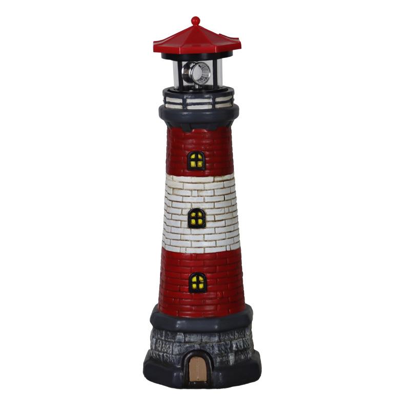 Solar Lighthouse With Rotating Led Lights, Waterproof Lighthouse Lamp, Decorative Garden Statues Outdoor For Garden Yard Pathway