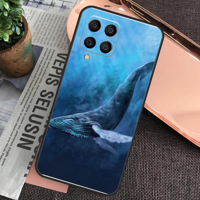 Beautiful Blue Whale Painting For Samsung Galaxy M55 M15 M13 M23 M33 M53 M30s M31s M12 M32 M52 M20 M21 M51 M34 M54 Case