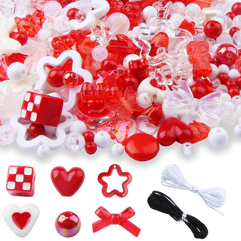 WTEMPO Wedding/Valentine's Day/Easter/Birthday Acrylic DIY Handcrafted Mobile Phone Chains Making Materials Beaded Necklace/Bracelet Woven Accessories