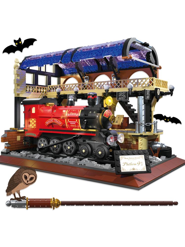 

Набор строительных блоков «Железнодорожная платформа» Волшебная железнодорожная станция Подарок для взрослых, детей, мальчиков в возрасте