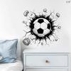 2026 World Cup 3D Football Wall Stickers, Breaking Through Wall Effect Removable Self-Adhesive Vinyl Decals