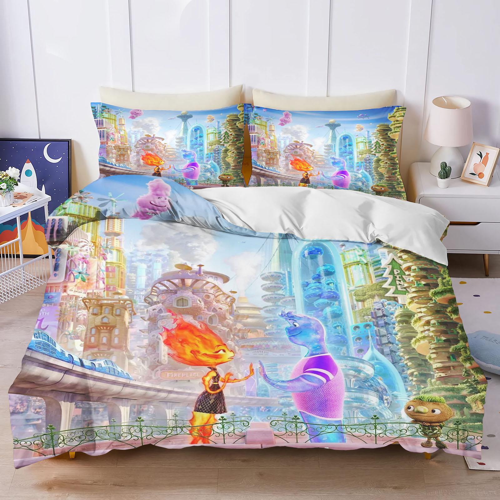 

Elemental Printed Bedroom Bedding Set Duvet Cover Christmas Gifts Comforte Cartoon With Pillowcase EU Single(135*200cm)3pcs