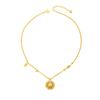 Filigree Eight Treasures Compass Trendy Clavicle Chain Jewelry Necklace Pendant