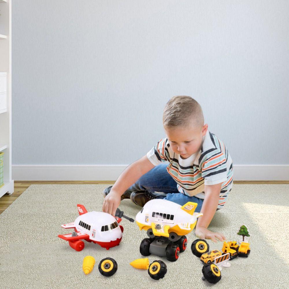 

Plane Model Assemble Airplane Toy Transformation Large Storage Transport Aircraft Children s Gifts червоний