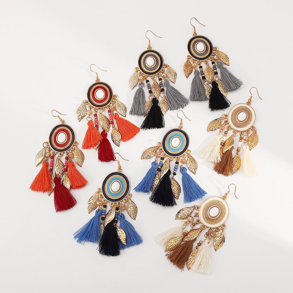Women Bohemian Retro Ethnic Style Exotic Personality Fashion Long Tassel Earrings For Women