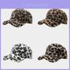 Modern Leopard Print Baseball Cap With Warm Polyester For Fall Winter Outdoor Casual Wear