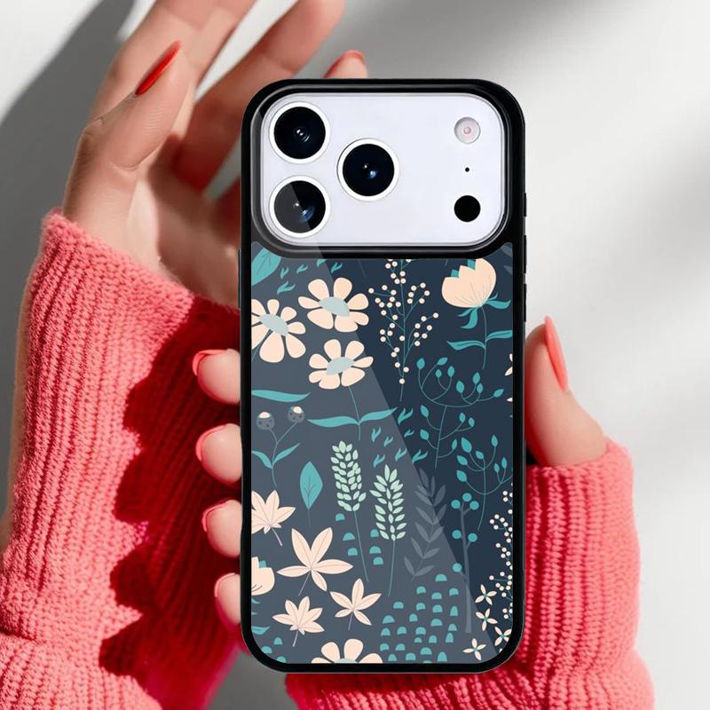 Vintage Leaf Flower Phone Case for iPhone 17 Air 16e 15 14 13 Pro Max Back Cover for 12 11 Pro Coque