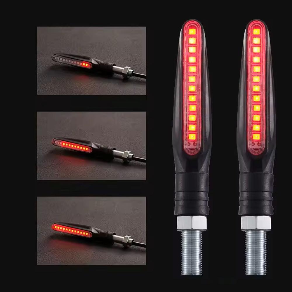 Motorcycle Led Turning Signal Directional Indicator Flowing Water Flash Rear Brake Flash Stop Signal Light Motorcycle Drl Light