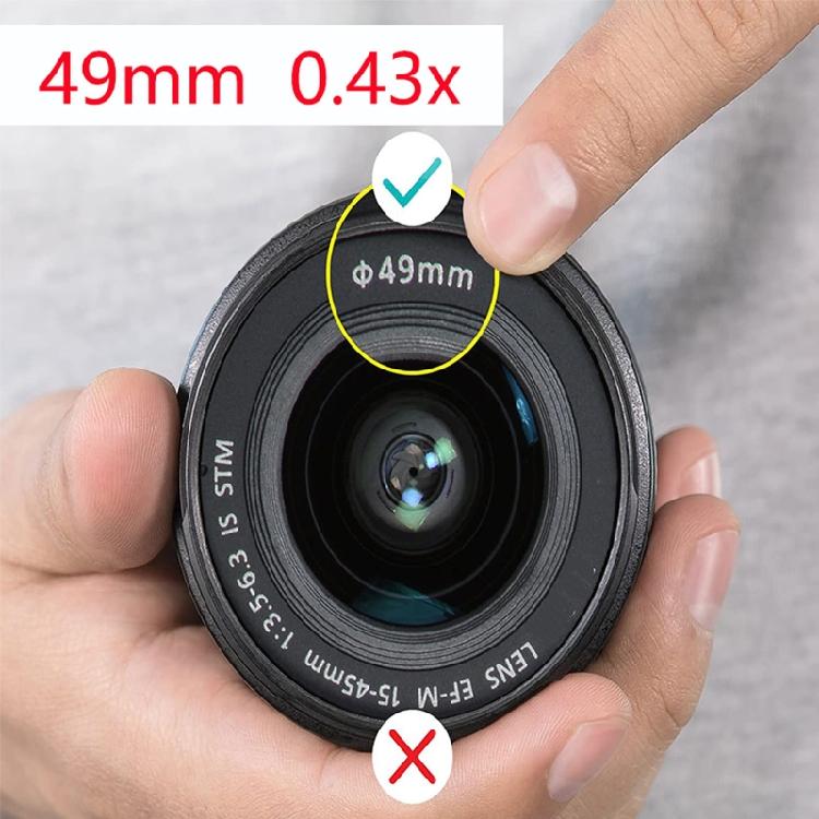 49/52/55/58mm Professional Wide Angle Lens Macro Portion 0.43x for Photography