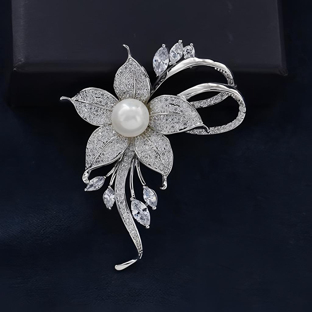 Flower Pearl Brooch, Elegant Suit, Anti-exposure Pin, Brooch, Secure Clothes, Corsage