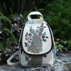 Women’s Vintage Jacquard Mini Backpack Ethnic Floral Canvas Daypack Small Travel School Backpack with Front Pocket