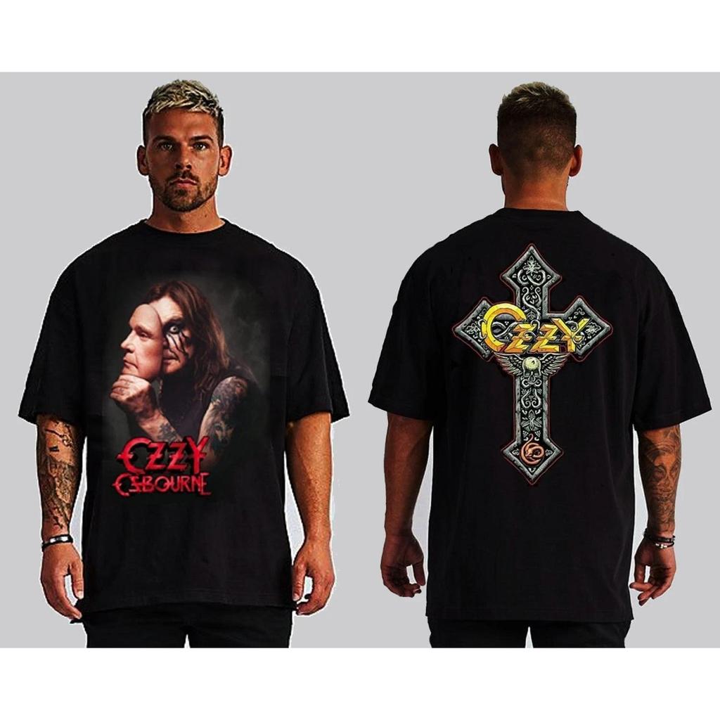 OZZY OSBOURNE HARD ROCK NADRUK Z PRZODU I Z TYŁU CZARNY T-SHIRT Luksusowy z najwyższej półki Jest dla Kobiet i Mężczyzn Top Y2k