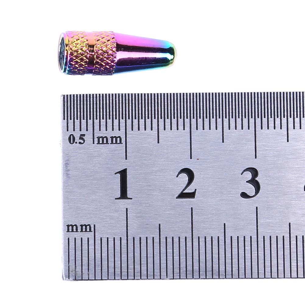 5pcs Bicycle Wheel Valve Dust Cover Replacement Bike Tire Valve Stem Caps Rainbow Color Aluminum Alloy Parts for Presta Valves